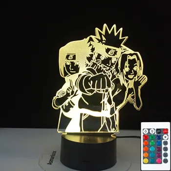 

3D4518 LED Night Light Naruto Hayato Sasuke Sakura Figure Nightlight for Kids Bedroom Decoration Led Table Lamp Anime Gift