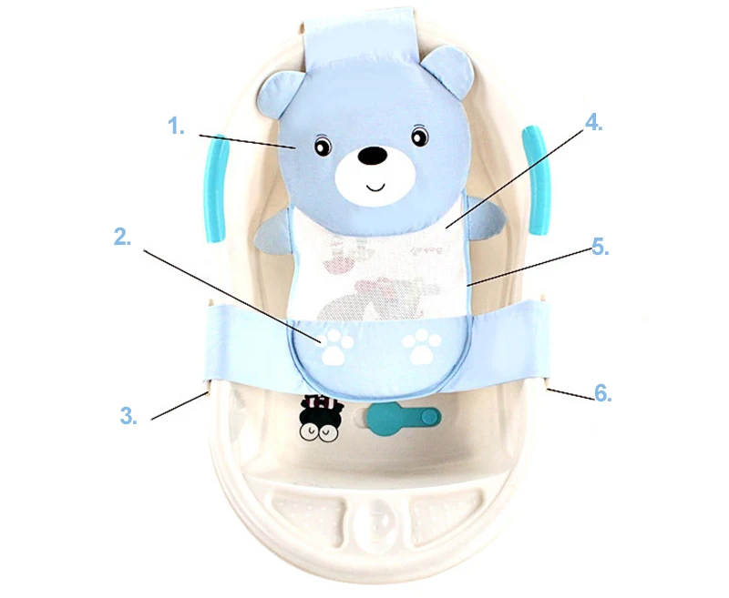 Infantil dos Desenhos Animados do Bebê Almofada de Banho Esteira do Chuveiro Antiderrapante Banheira Recém-nascido Segurança Macio Banho Assento Corpo Suporte Portátil Yby002 5 Mamãe e Bebê