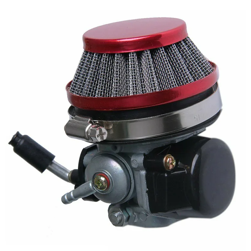 

2pcs Carburetor+red Air Filter For 2 Stroke 49cc 50cc 66cc 80cc 2 Stroke Engine