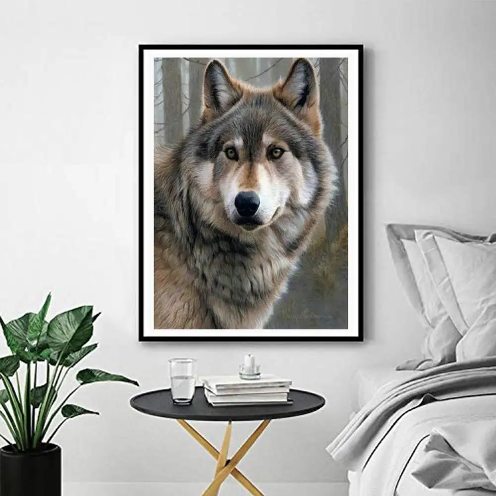 

30x40cm Wolf Embroidery Cross Stitch Craft DIY Full Round Diamond Painting European Home Decor Handicrafts Diamond embroidery