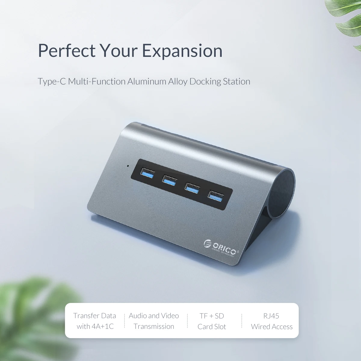 ORICO usb type C концентратор для Мульти USB 3,0 HDMI 4K RJ45 аудио TF SD PD Порт OTG адаптер док-станция USB разветвитель для MacBook Pro huawei