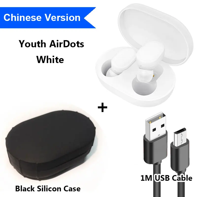 Add Black Case Xiaomi mi AirDots TWS Bluetooth 5,0 наушники Молодежная версия mi jia стерео Беспроводная гарнитура бас гарнитура с mi c Handsfree - Цвет: Add Black Case