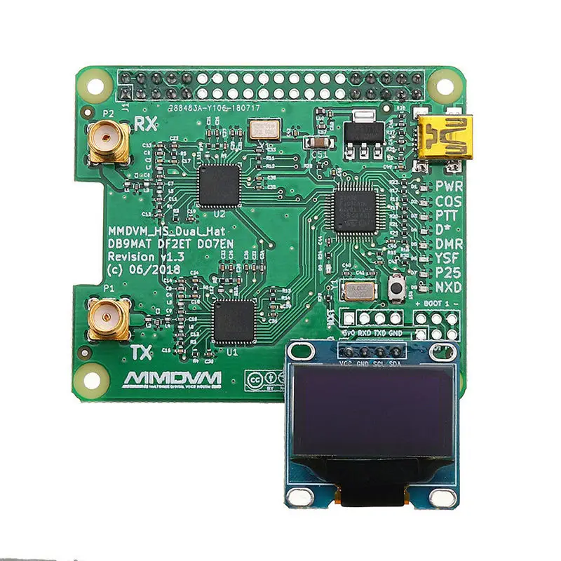 Полнодуплексный Mmdvm точка доступа Oled Usb поддержка P25 Dmr Ysf для Raspberry Pi+ двойная антенна