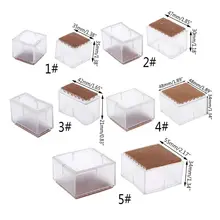 8 шт квадратные силиконовые колпачки для ног стула, подставки для ног, войлочные протекторы для деревянного пола