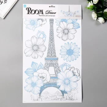

Decorative sticker Room Decor "Eiffel Tower with flowers" 32x50 cm 5046380