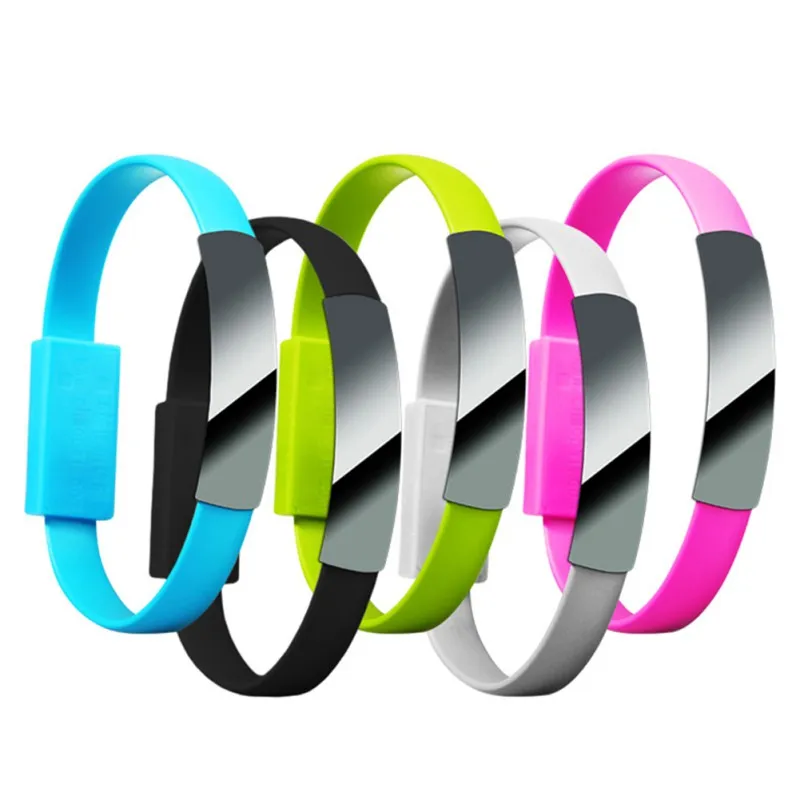 

Durable USB Charging Cable Bracelet Fashion Colorful Wrist Mobile Phone Data Sync Charger Cord For iphone xiaomi Samsung