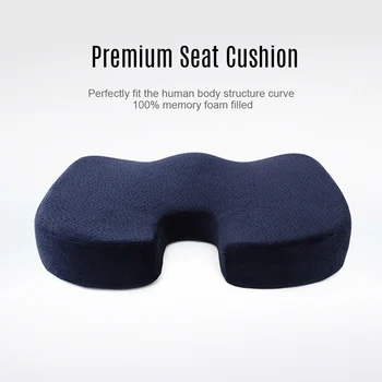 

Slow Rebound Seat Cushion Memory Foam Coccyx Pad Tailbone Sciatica Lower Back Pain Relief for Office Desk Chairs Car Seat
