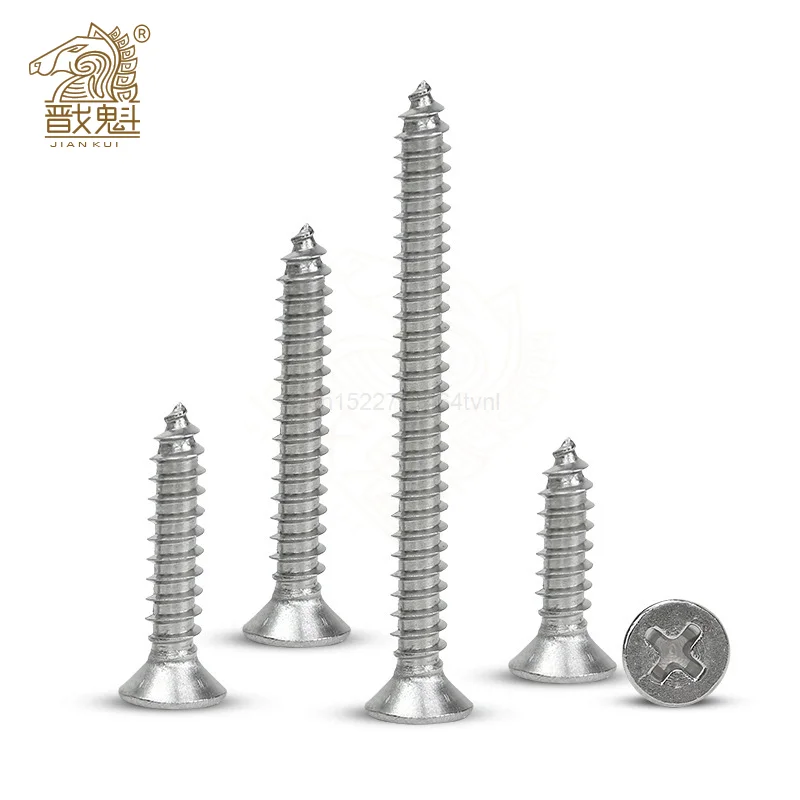 20/55pcs Cross Recessed Countersunk Flat Head Selftapping Screw M3 M3.5 M4 M5 M6 Stainless