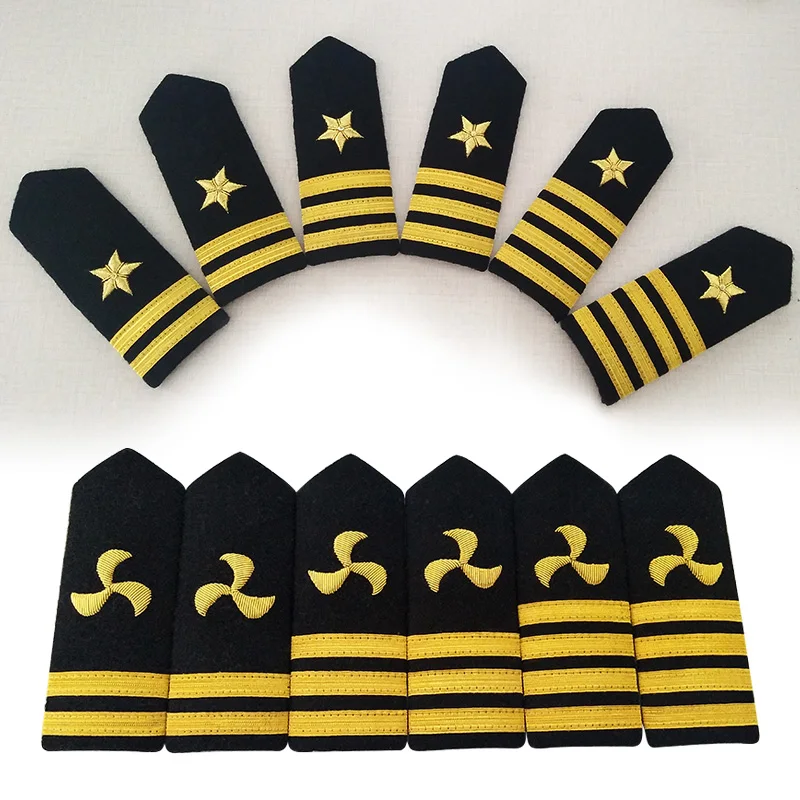 Высокое качество Роскошный Seaman пальто эполеты авиация пилот корабль слюнявчик значок футболки-униформы повязки костюм аксессуары