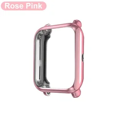 Amazfit Bip & GTS Series Protective TPU Bumper Case with Screen Film - Amazfit GTS 4 Mini (Plating Rose Pink)