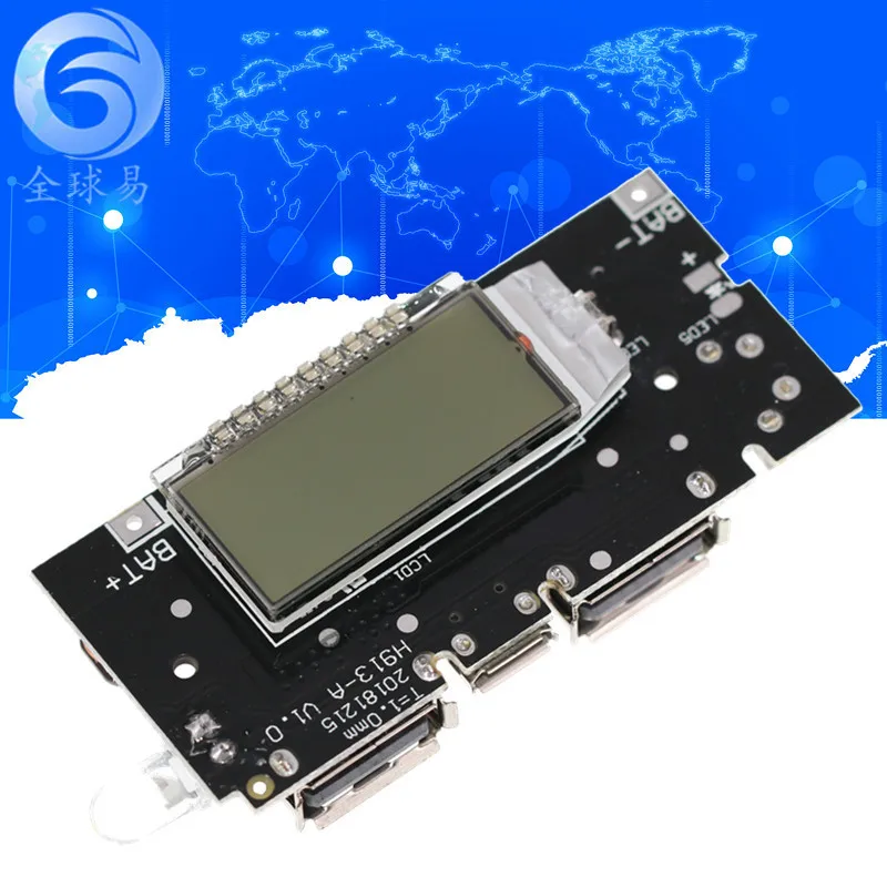Automatic Protection! Dual USB 5V 1A 2.1A Mobile Power Bank 18650 Lithium Battery Charger Board Digital LCD Charging Module | Электронные