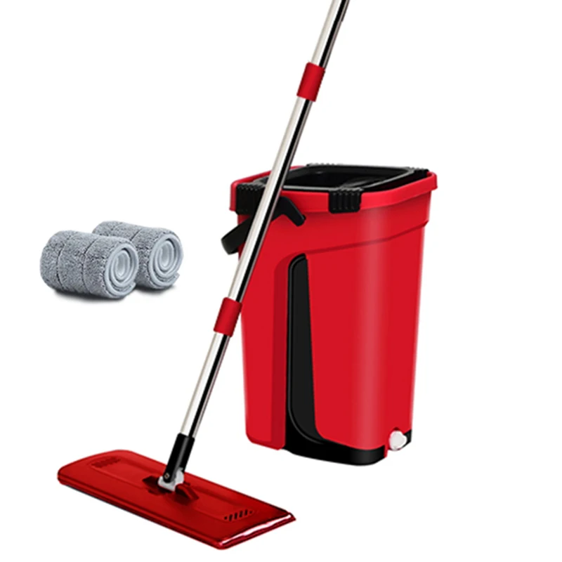 

Flat Squeeze Magic Automatic Mop And Bucket Avoid Hand Washing Microfiber Cleaning Cloth Kitchen Wooden Floor Lazy Fellow Mop