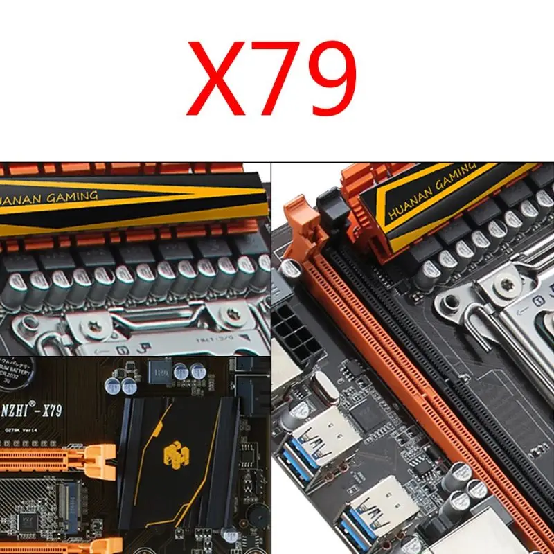 Материнская плата Huananzhi X79 LGA 2011 ATX USB3.0 SATA3 PCI-E NVME M.2 поддержка 4x16G REG ECC память и процессор Xeon E5 W91A