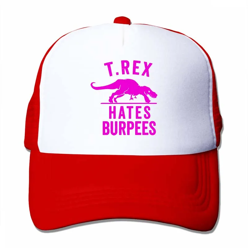 T Rex Hate Burpees(3) бейсбольная кепка для мужчин и женщин, Кепка-Дальнобойщик, модная Регулируемая Кепка - Цвет: 4-Red