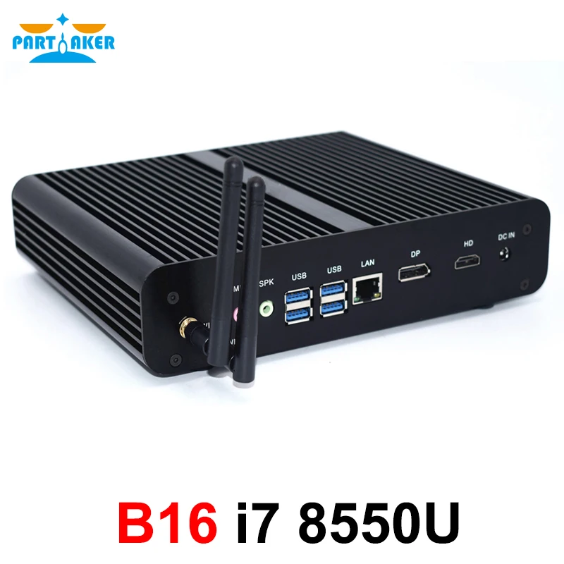 Intel Core i7 игровой компьютер 8559U 8550U 8565U безвентиляторный мини ПК без вентилятора