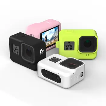 

Silicone Case For GoPro Hero 8 Black Tempered Glass Screen Protector Protective Lens Film Housing Cover Accessories