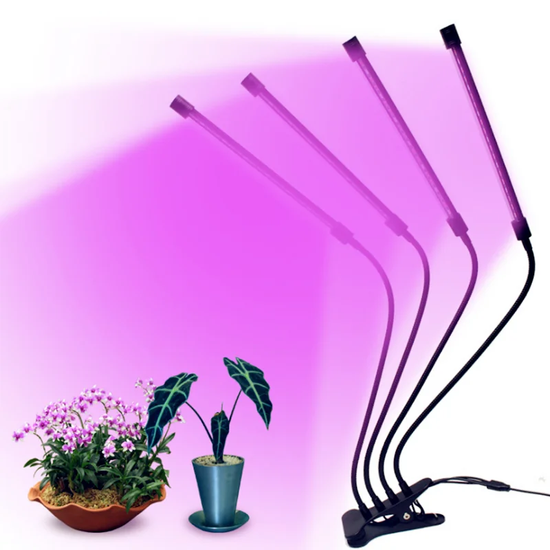 LED Grow Light полный спектр гибкий гусиная шея USB Диммируемый таймер растительный свет