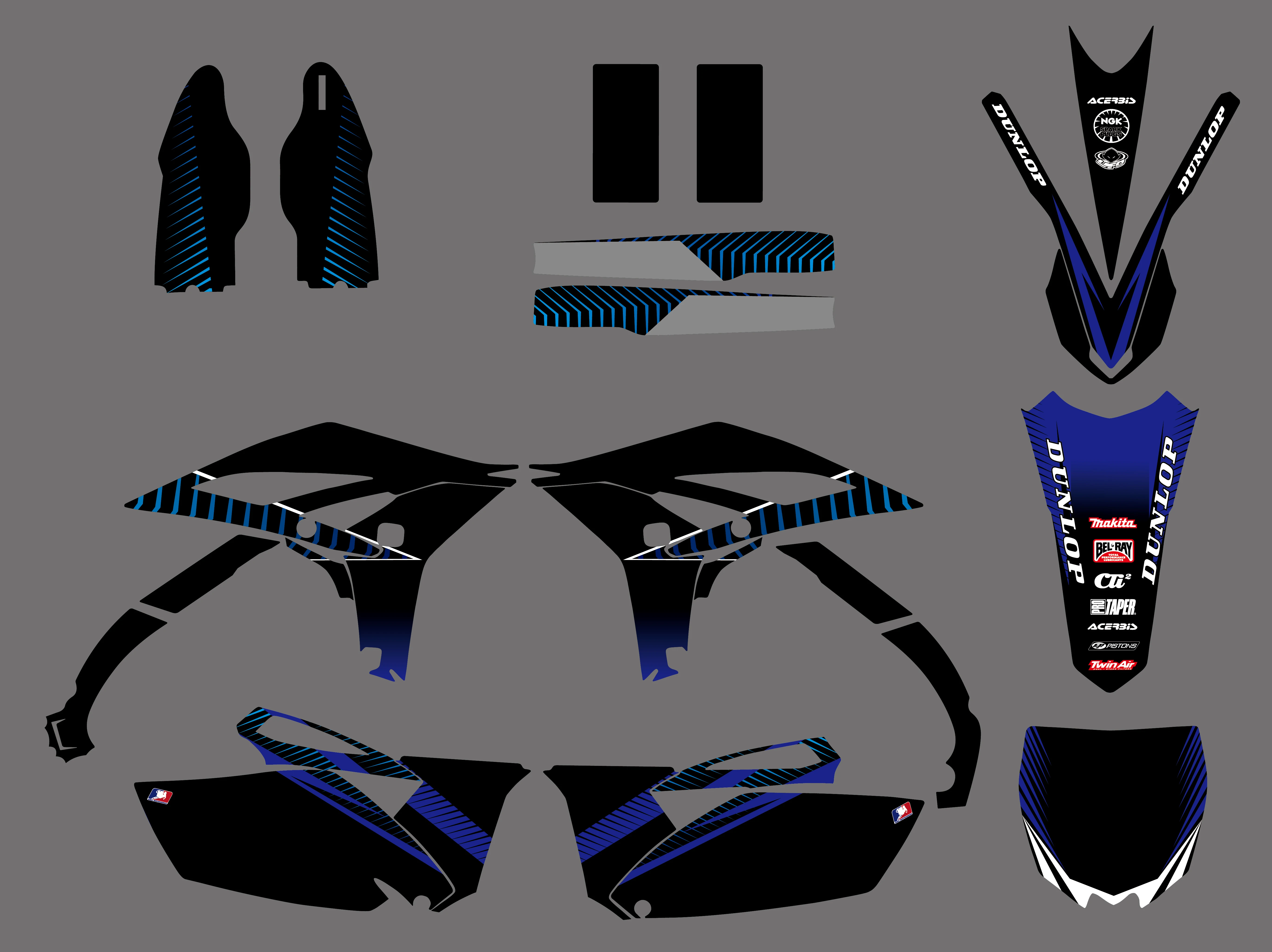 0196 Bule & Black новые стильные командные графические наклейки для Yamaha YZ250F YZF250 2010 2011 2012