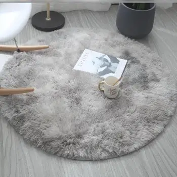 

Fluffy Round Rug Carpets for Living Room Decor Faux Fur Rugs Kids Room Long Plush Rugs for Bedroom Shaggy Area Rug Modern Mats