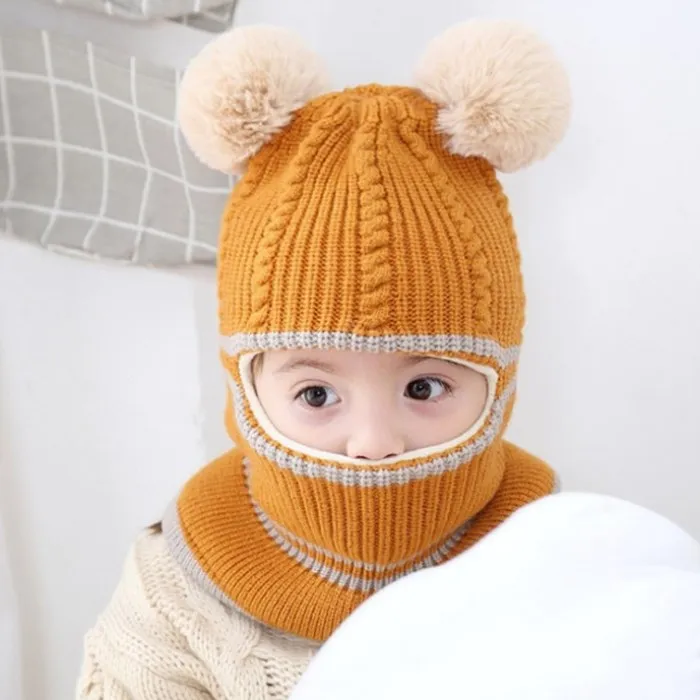 Детская шапка для мальчиков и девочек 1-2 лет, осенне-зимняя детская шапка sage, теплая детская шапка с защитой шеи, зимняя шапка из бархата, 7 - Цвет: Лаванда