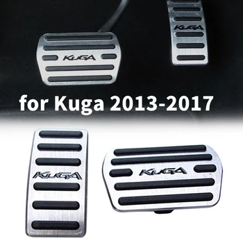 

Pedal Covers for Ford Escape Kuga 2013-2017 Car Gas Brake Pedal Pads No Drill Anti-Slip with Rubbers Aluminum