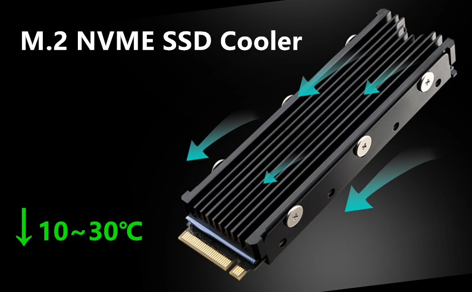 M.2 NVMe Heatsink Cooler for PS5 SSDs - Enhanced Cooling for Samsung 980, 970 EVO Plus, SN850, SN750, SN570 Description Image.This Product Can Be Found With The Tag Names 2 ssd ps5 heatsink, M2 ssd ps5 heatsink, Ps5 m2 ssd heatsink, Ps5 nvme ssd heatsink, Samsung 980 heatsink ps5