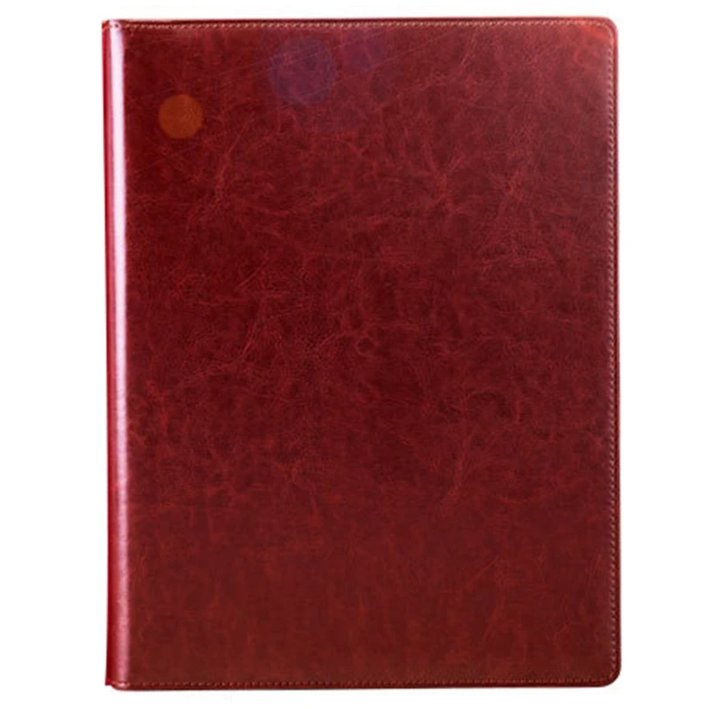 dark brown Dark Brown Office Folder A4 Multi-Function Binder Plywood Pu Belt Manager Pin Pin Folder Information Booklet - Цвет: dark brown