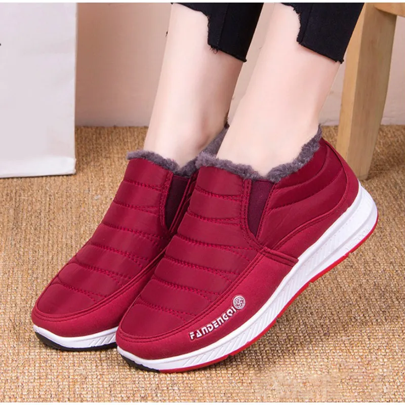 Women Winter Warm Ankle Boots Women's Classic Plush Furry Slip On Shoes Woman Soft Casual Ladies Flat Short Boots Female