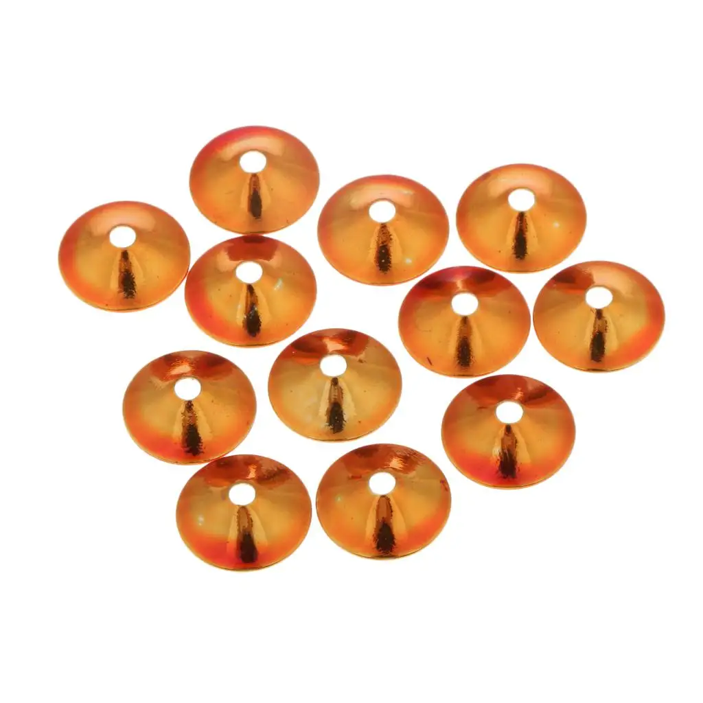 12pcs Fly Tying Materials Fishing Head Tube Flies Colourful Cones Turbo Disc