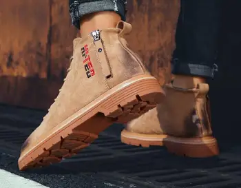 

Martin boots men's high-end retro tide wild leather autumn and winter men's shoes warm boots men's shoes