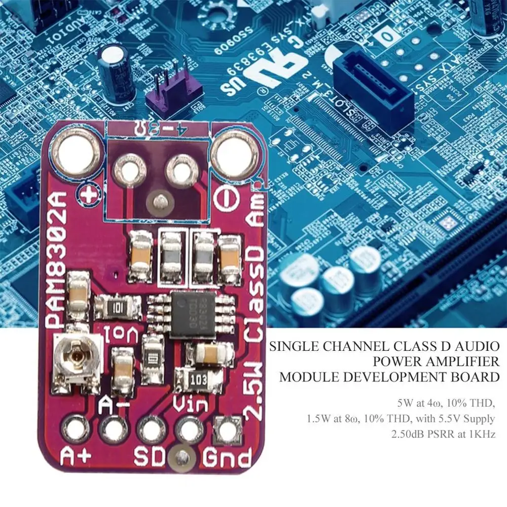 PAM8302 2,5 Вт Класс D одноканальный Solo аудио усилитель плата Amp модуль инструменты для разработки для Arduino