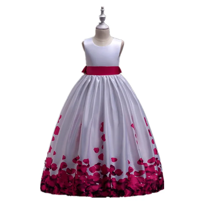 Модные белые и синие, красные, ярко-розовые Бальные платья, детское платье для девочек Детские платья на день рождения для девочек, детское платье на выпускной