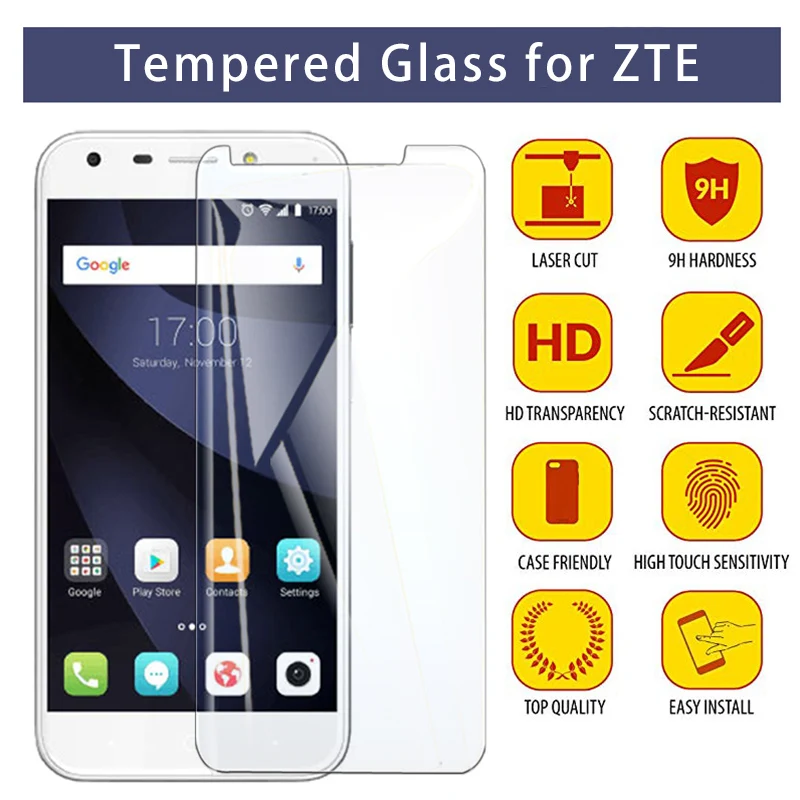 

Tempered Glass for ZTE Blade V10 Vita V9 V8 Mini V7 Lite V6 9H HD Screen Protector for Blade X5 X3 Protective Glass Safety Film