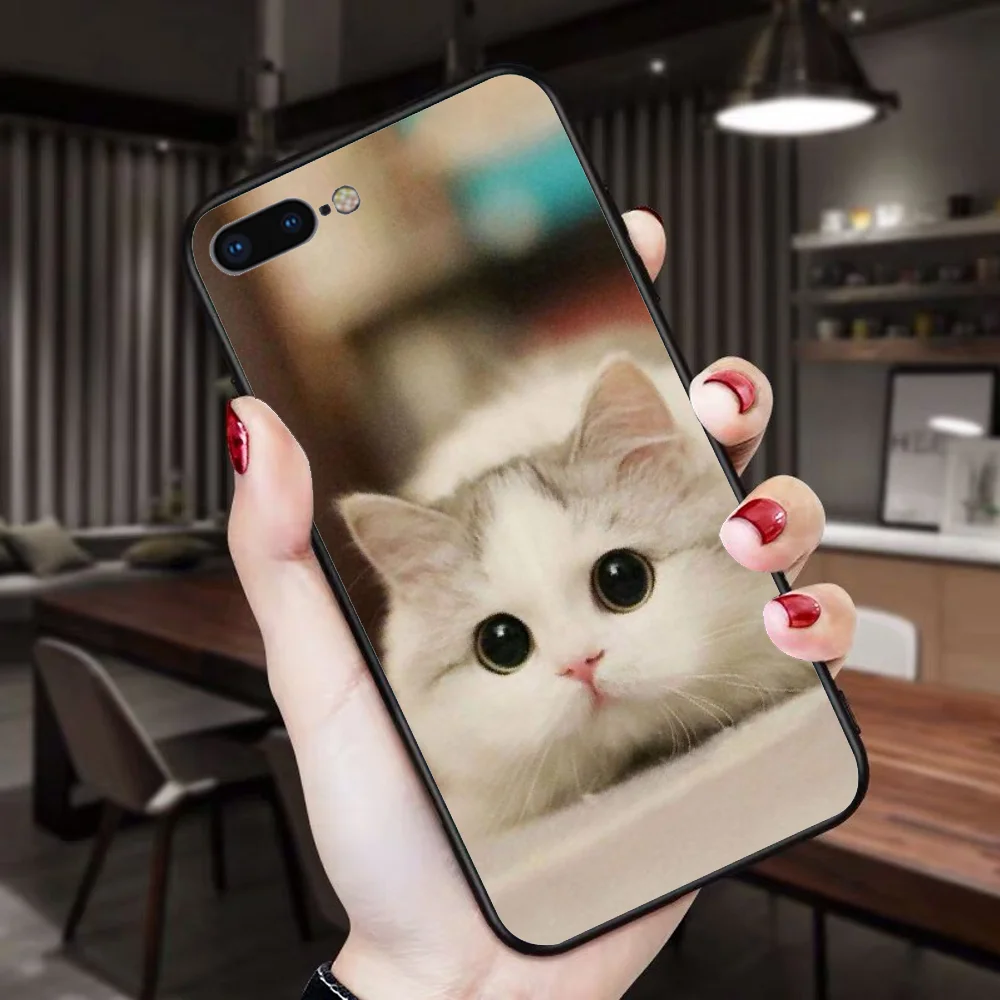 Для iphone 7 8 чехол Moe cat Обложка черный мягкий для телефона 7plus 8plus|Чехлы-накладки| |