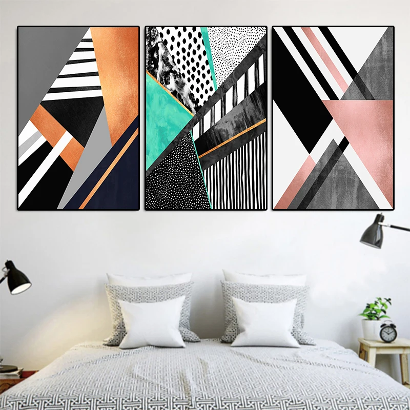 Nordic Стиль геометрический абстрактный Цвет комок Wall Art печатать фотографии холст