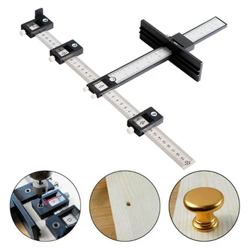 

Adjustable Punch Locator Detachable Cabinet Drilling Positioner Woodworking Drilling Dowelling Hole Guide Tool CLH@8