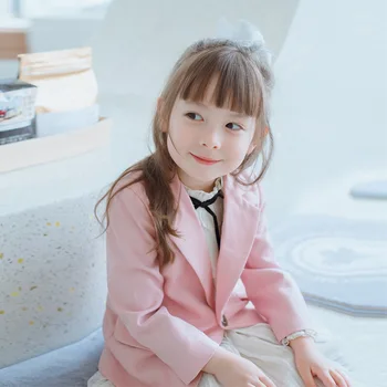 

Spring Autumn Girl Suit Jacket New European and American Pink Retro Suit Fashion Mother Daughter Parent-Child Matching Outfit