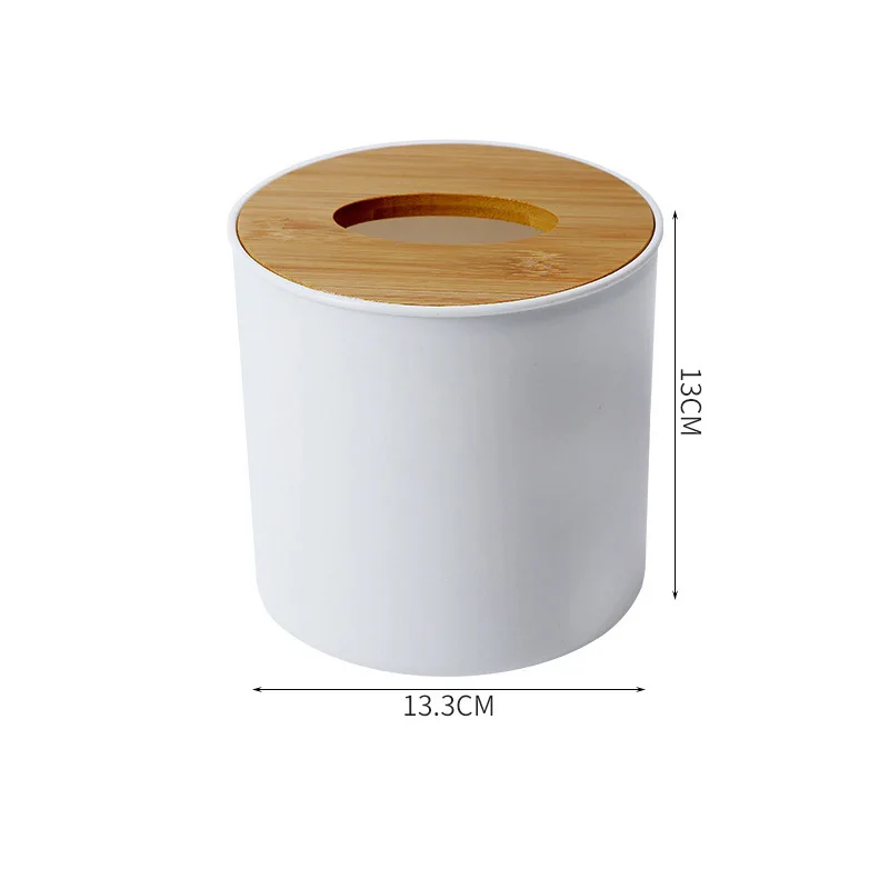 Пластиковая деревянная коробка для салфеток бамбуковая коробка для салфеток крышка круглый белый держатель салфетки коробка для кухни, ванной, туалета контейнер для салфеток