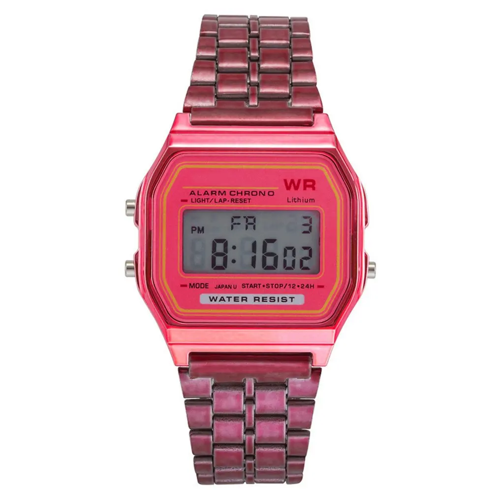 

Ultra-Thin F91W Sports Children'S Electronic Metal Watch Multi-Function Luminous Alarm Clock Steel Watch