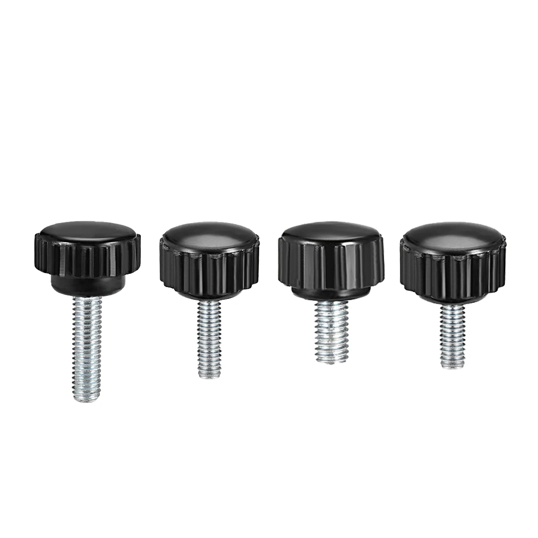 uxcell 2-12pcs Knurled Clamping Knobs M5 Male Thread 10/15/16/20/25/30/40mm Length Grip Thumb Screw on Type Round Head afbeelding