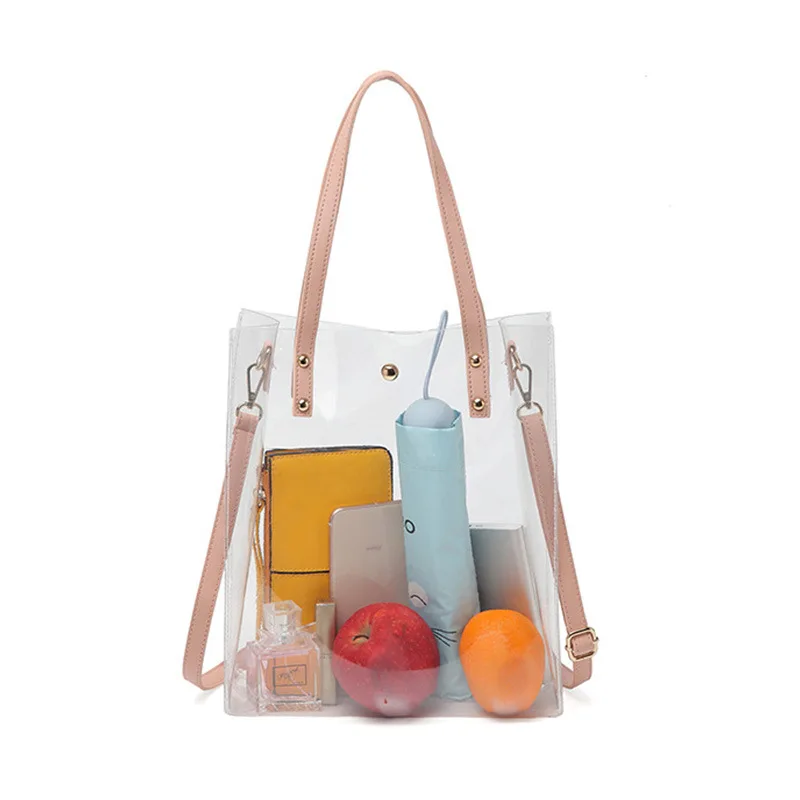 

Summer 2019 New Fashion Transparent Master Bag Korean 100 Belt Handbag Shoulder Bag Simple Inclined Bag
