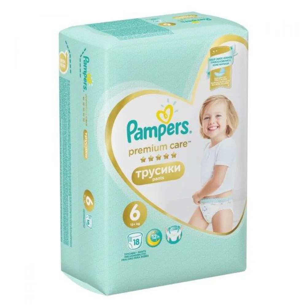Трусики Premium Care Pampers, размер 6,(15+ кг) 18 шт