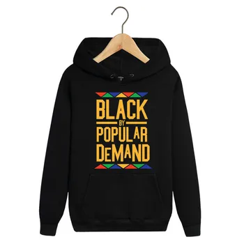 

2020 New Fashion Men's sweatshirt hooded Black By Popular Demand Tribal Golden Letter printed hoodies custom fleece pocket hoody