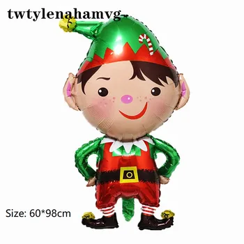 

Christmas new year green red Foil Air Balloons yellow Bells Snowman Santa Claus Christmas Tree Decoration Party Supplies balloon
