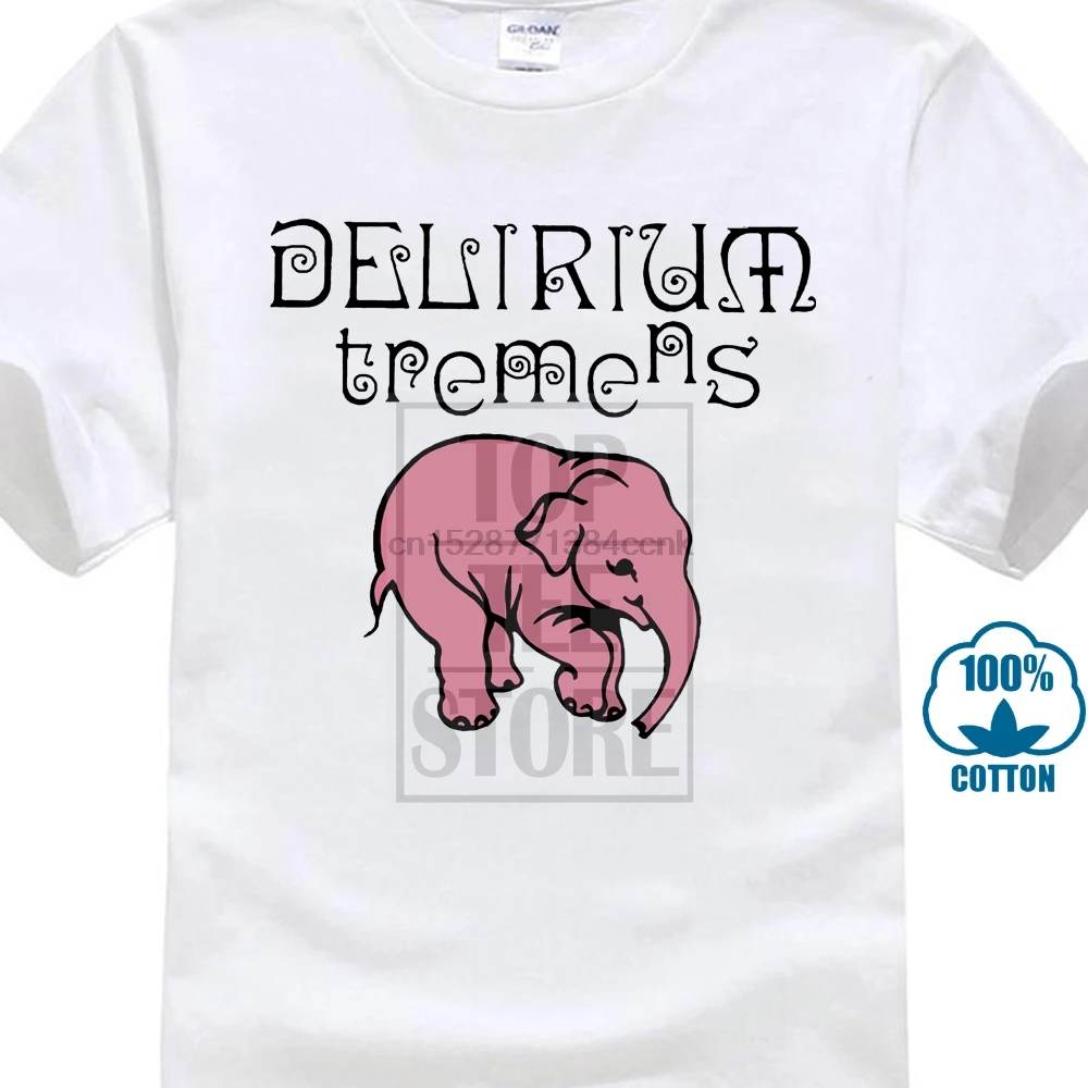Anskan Men Delirium Tremens T Shirt White Novelty Anime Cartoon Print