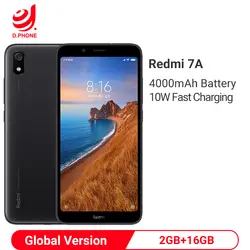 Оригинальная глобальная версия Xiaomi Redmi 7A 7 A 2 GB 16 GB 5,45 "Snapdargon 439 Восьмиядерный 4000 mAh 13MP камера лицо ID смартфон