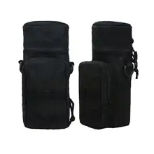 Сумка для бутылки воды на открытом воздухе, тактическая сумка для чайника, сумка на плечо для армейских фанатов, альпинизма, Походов, Кемпинга(черная