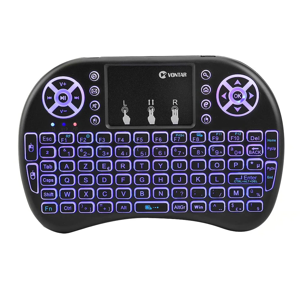 Teclado Portátil sem Fio Air Mouse Touchpad Russo Inglês Versão Hebraica Android tv Box Mini pc 24 Ghz Vontar-i8 - Imagem 2