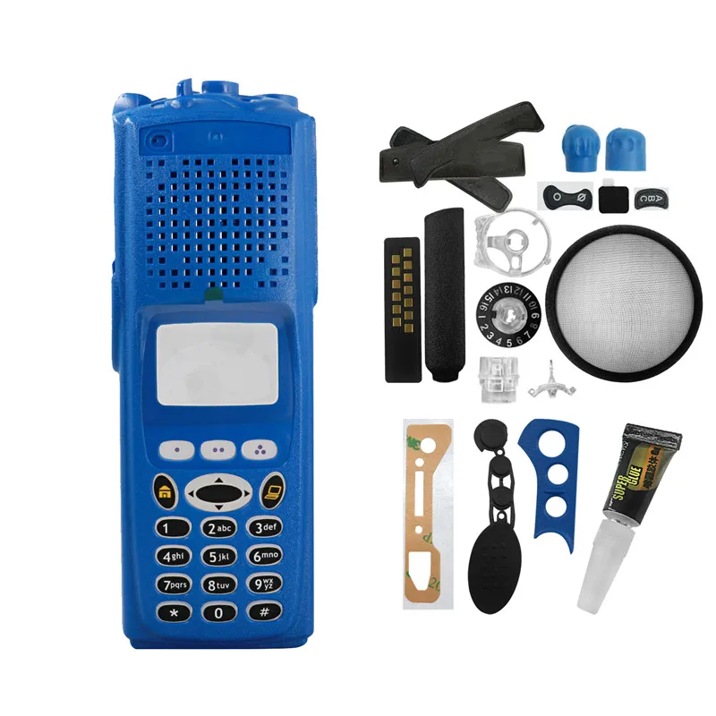 Blue Talkie Walkie Replacement Front Housing Cover Case For XTS5000 Model3 With No Speaker Portable Radio
