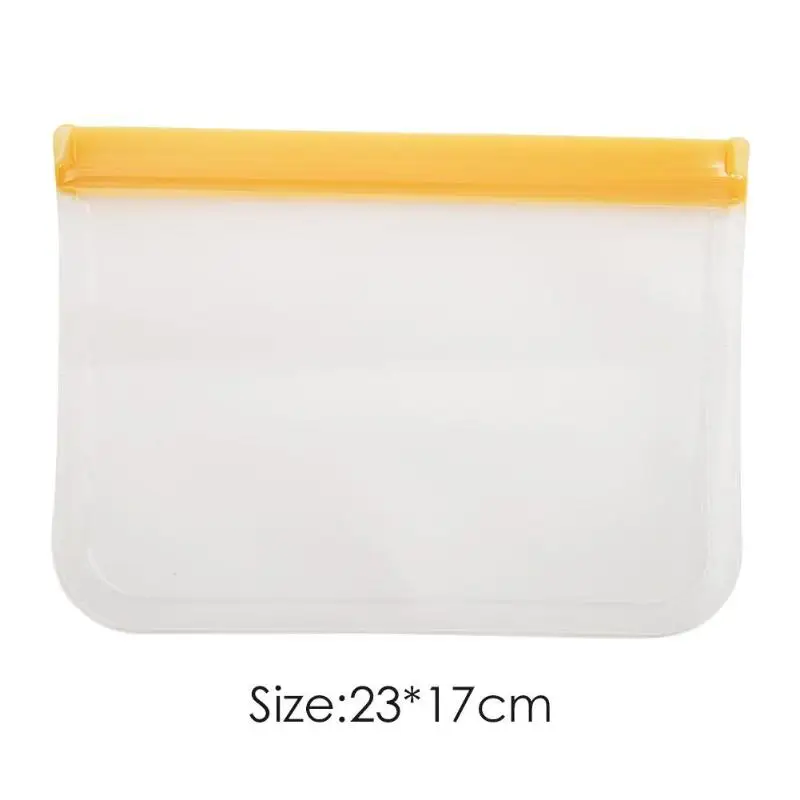 Orange23X17cm Силиконовые контейнеры для хранения еды герметичные контейнеры многоразовые стоьте вверх молния закрывать мешок чашки свежий мешок хранения еды мешок - Цвет: Orange23X17cm